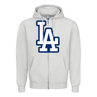 Dove Grey la los angeles Zipper Hoodie - linhVisuals