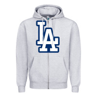 Heather Grey la los angeles Zipper Hoodie - linhVisuals
