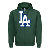 Sports Green la los angeles Zipper Hoodie - linhVisuals