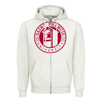 Oatmeal Heather st. francis (pa) red flash Zipper Hoodie - linhVisuals