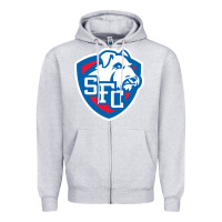 Heather Grey st. francis brooklyn terriers Zipper Hoodie - linhVisuals