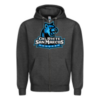 Charcoal Heather The cal state san marcos cougars Zipper Hoodie - linhVisuals