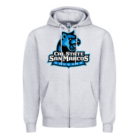 Heather Grey The cal state san marcos cougars Zipper Hoodie - linhVisuals