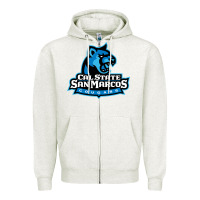 Oatmeal Heather The cal state san marcos cougars Zipper Hoodie - linhVisuals