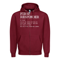 Burgundy first responder  definition design Zipper Hoodie - linhVisuals