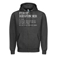 Charcoal Heather first responder  definition design Zipper Hoodie - linhVisuals