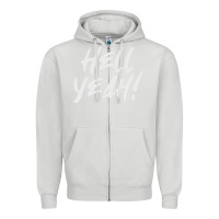 Dove Grey hell yeah! Zipper Hoodie - linhVisuals