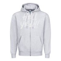 Heather Grey hell yeah! Zipper Hoodie - linhVisuals