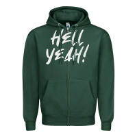 Sports Green hell yeah! Zipper Hoodie - linhVisuals