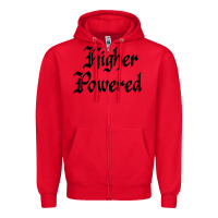 Red higher powered   alcoholics anonymous slogans Zipper Hoodie - linhVisuals