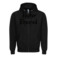 Black higher powered   alcoholics anonymous slogans Zipper Hoodie - linhVisuals
