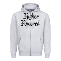 Heather Grey higher powered   alcoholics anonymous slogans Zipper Hoodie - linhVisuals