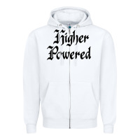 White higher powered   alcoholics anonymous slogans Zipper Hoodie - linhVisuals