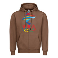 Chestnut USA OLYMPIC RINGS Zipper Hoodie - linhVisuals