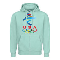 Seafoam USA OLYMPIC RINGS Zipper Hoodie - linhVisuals