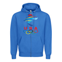 True Royal USA OLYMPIC RINGS Zipper Hoodie - linhVisuals
