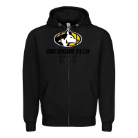 Black michigan tech Zipper Hoodie - linhVisuals