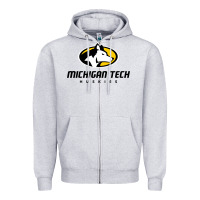 Heather Grey michigan tech Zipper Hoodie - linhVisuals