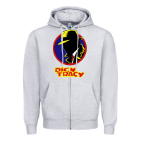 Heather Grey dick tracy Zipper Hoodie - linhVisuals