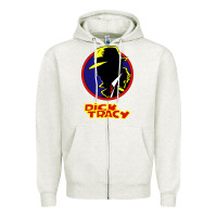 Oatmeal Heather dick tracy Zipper Hoodie - linhVisuals