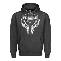 Charcoal Heather fragile express death stranding Zipper Hoodie - linhVisuals