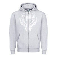Heather Grey fragile express death stranding Zipper Hoodie - linhVisuals