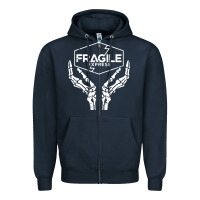 Navy fragile express death stranding Zipper Hoodie - linhVisuals