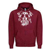Burgundy border collie dog t  shirt border collie with sunglasses cool dog t  s Zipper Hoodie - linhVisuals