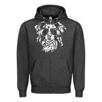 Charcoal Heather border collie dog t  shirt border collie with sunglasses cool dog t  s Zipper Hoodie - linhVisuals