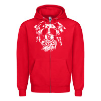 Red border collie dog t  shirt border collie with sunglasses cool dog t  s Zipper Hoodie - linhVisuals