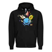 Black oswald the octopus Zipper Hoodie - linhVisuals