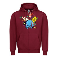 Burgundy oswald the octopus Zipper Hoodie - linhVisuals