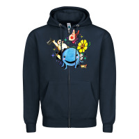 Navy oswald the octopus Zipper Hoodie - linhVisuals