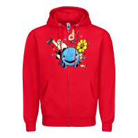 Red oswald the octopus Zipper Hoodie - linhVisuals