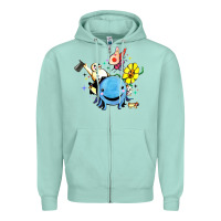 Seafoam oswald the octopus Zipper Hoodie - linhVisuals