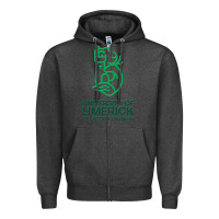 Charcoal Heather ul  university of limerick Zipper Hoodie - linhVisuals