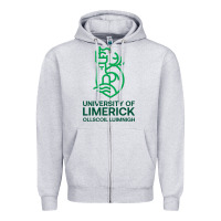 Heather Grey ul  university of limerick Zipper Hoodie - linhVisuals