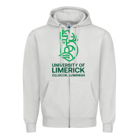 Dove Grey ul  university of limerick Zipper Hoodie - linhVisuals