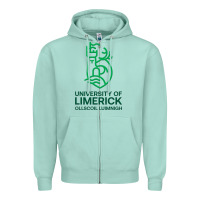 Seafoam ul  university of limerick Zipper Hoodie - linhVisuals