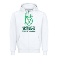 White ul  university of limerick Zipper Hoodie - linhVisuals