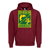 Burgundy oregon fish & wildlife deadheads unite! Zipper Hoodie - linhVisuals