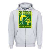 Heather Grey oregon fish & wildlife deadheads unite! Zipper Hoodie - linhVisuals