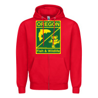 Red oregon fish & wildlife deadheads unite! Zipper Hoodie - linhVisuals