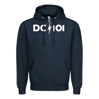Navy DC 101 Zipper Hoodie - linhVisuals