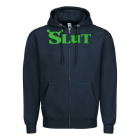 Navy SHREK SLUT GREEN SHIRT Zipper Hoodie - linhVisuals
