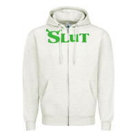 Oatmeal Heather SHREK SLUT GREEN SHIRT Zipper Hoodie - linhVisuals