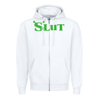 White SHREK SLUT GREEN SHIRT Zipper Hoodie - linhVisuals