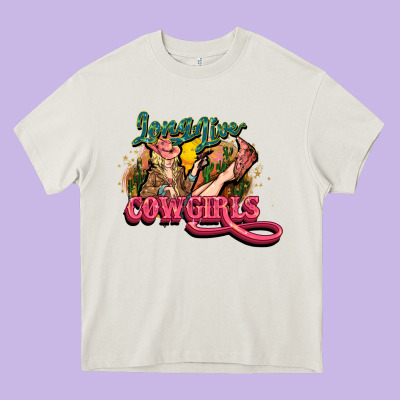 Long Life Cowgirls Heavy Core Tee Designed By Howdyjamesfarm