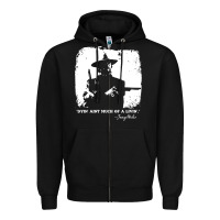 Black josey wales player film Zipper Hoodie - linhVisuals