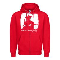Red josey wales player film Zipper Hoodie - linhVisuals